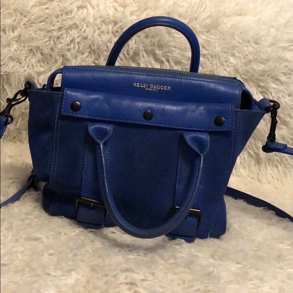 blue cross over bag